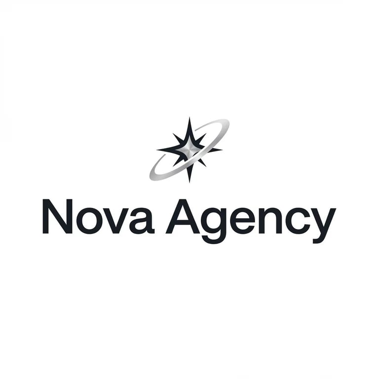 Nova Agency logo with star and orbit icon above company name in dark text
